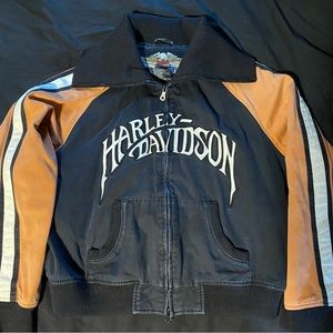 Harley-Davidson orange/black fashion logo jacket
